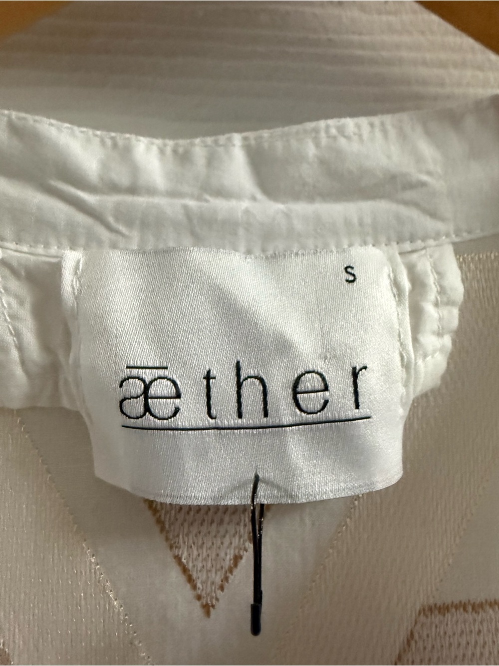 NWOT Aether Concept Maxi Dress Off White / Bronze Size Small - Picture 5 of 8